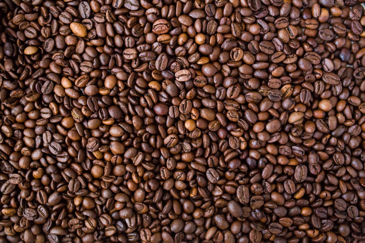 Coffee beans close up